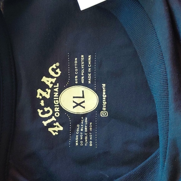 Nwt Zig Zag Graphic Black T-Shirt Mens L - Picture 3 of 7